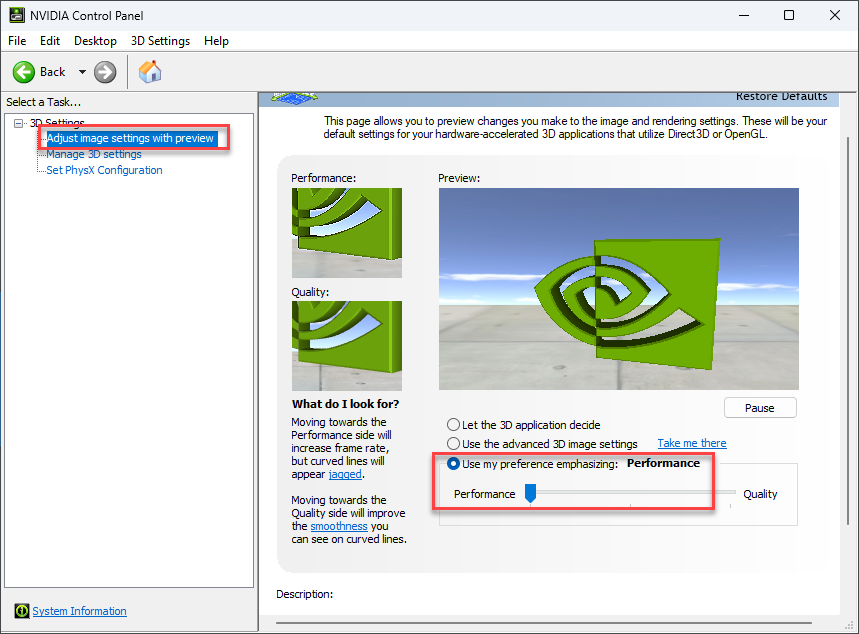 NVIDIA setting 1