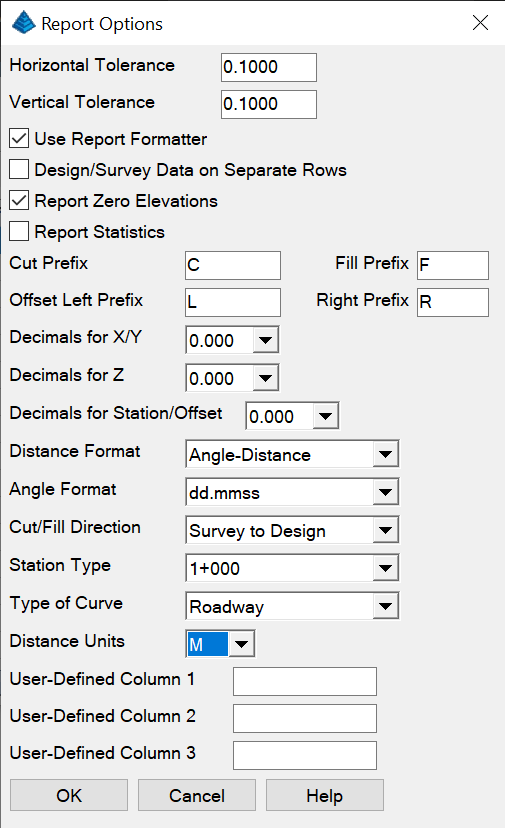Data Report Settings
